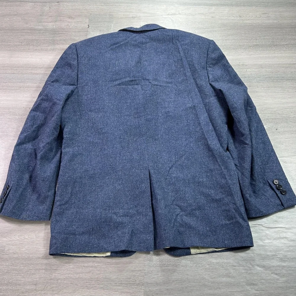 Patrick James Blazer Mens 38S Blue Wool Cashmere Sport Coat Lanificio di Pray‎